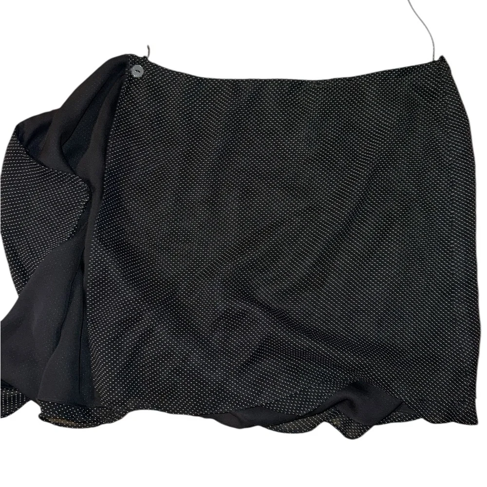 Ralph Lauren Vintage Black Polka Dot Mini Wrap Skirt Size 12